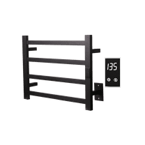 Topdattion Electric Towel Warmer | Super Thin | Hardwired or Plug-in | 4 Bar Matte Black