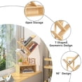 thumbnail image 4 of Buildhom 3-Tier Small Tree Bookshelf with Drawer, Desktop Wood Bookcase, Mini Display Shelf for Home Office, Bedroom, Natural, 4 of 7