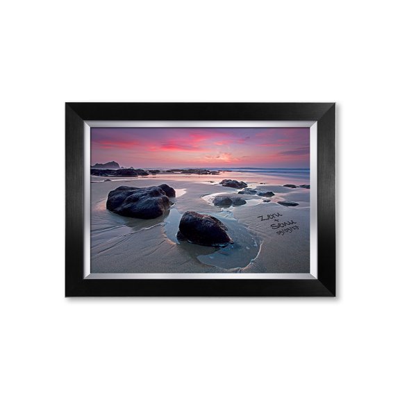 DECORARTS - love on Beach Personalized Artwork with Names and Date, Customized Gifts for the Wedding Anniversary. Ready to hang framed art, Picture size 18 x12