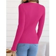 thumbnail image 4 of Women's Long Sleeve Crewneck Tops 2024 Spring Fall Clothes Ribbed Knit Sweater Slim Fitted Casual Basic Tee Shirts, 4 of 4