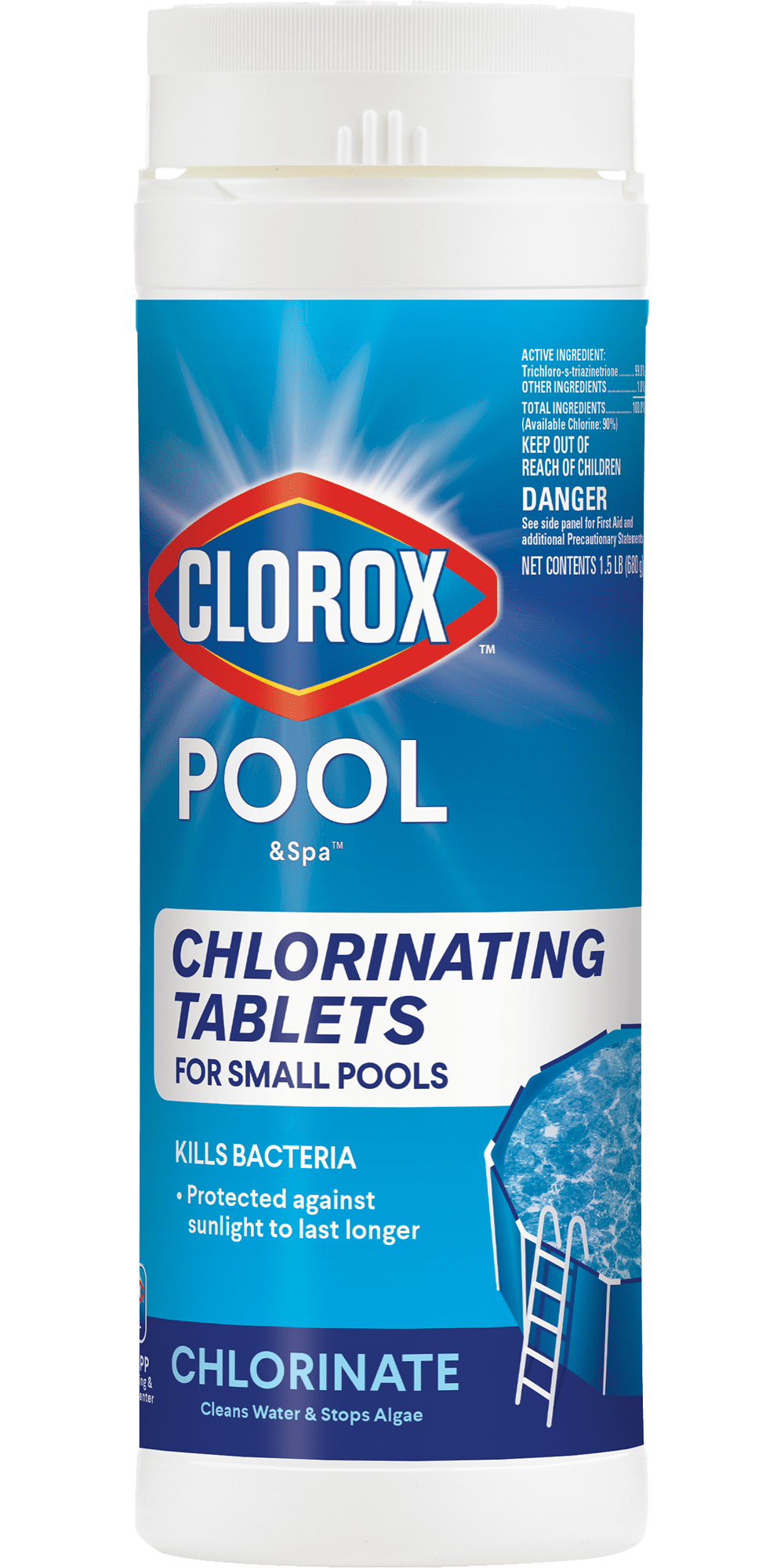 SINGLE TABS*Clorox 3-inch Chlorine Tablets for Swimming Pools NO TUB 1 Tablet 