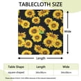thumbnail image 2 of Black Sunflower Green Leaf Pattern Square Fitted Tablecloth with Elastic Edge,Square Table Cover,Washable Elastic Table Cover for Home Kitchen Party Decor 34"x34", 2 of 6