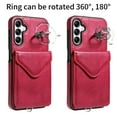 thumbnail image 3 of Allytech Galaxy A15 Case Wallet with Cards Holder & Detachable Shoulder Strap, Ring Holder Kickstand Vintage PU Leather Shockproof Wallet Case Cover for Samsung Galaxy A15 - Red, 3 of 14