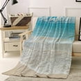 thumbnail image 2 of Ocean Themed Throw Blanket 60 x 80 inch, Flannel Fleece Bed Blankets Unisex for Boys, Girls, Kids, Soft Fuzzy Warm Cozy Plush Microfiber Blanket for Crib Stroller Nap, Blue Sky White Cloud Beach, 2 of 6