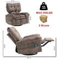 thumbnail image 2 of Rocker Recliner Chair with Massage and Heat Function, 360 °Swivel, Overstuffed Wide Seat Single Sofa Lounge Chairs with Side Pocket, Manual Home Theater Recliners for Living Room Office, 2 of 7