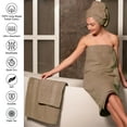 thumbnail image 4 of Melissa Linen, Bath Sheet Towel, Luxury Turkish Cotton, Ultra Absorbent - Beige, 4 of 7