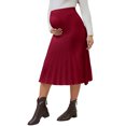 thumbnail image 4 of INSPIRE CHIC Womens Maternity Sweater Skirt Over the Belly Knit  Midi Pregnancy Pleated Skirts Small Red, 4 of 6
