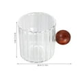 thumbnail image 2 of WHAMVOX Transparent Glass Coffee Measuring Cup with Wooden Handle for Espresso Milk Pitcher 90ml, 2 of 8