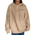 thumbnail image 4 of Women's Casual Long Sleeve Graphic Pullover Hoodie with Star Print Drop Shoulder Design, 4 of 9