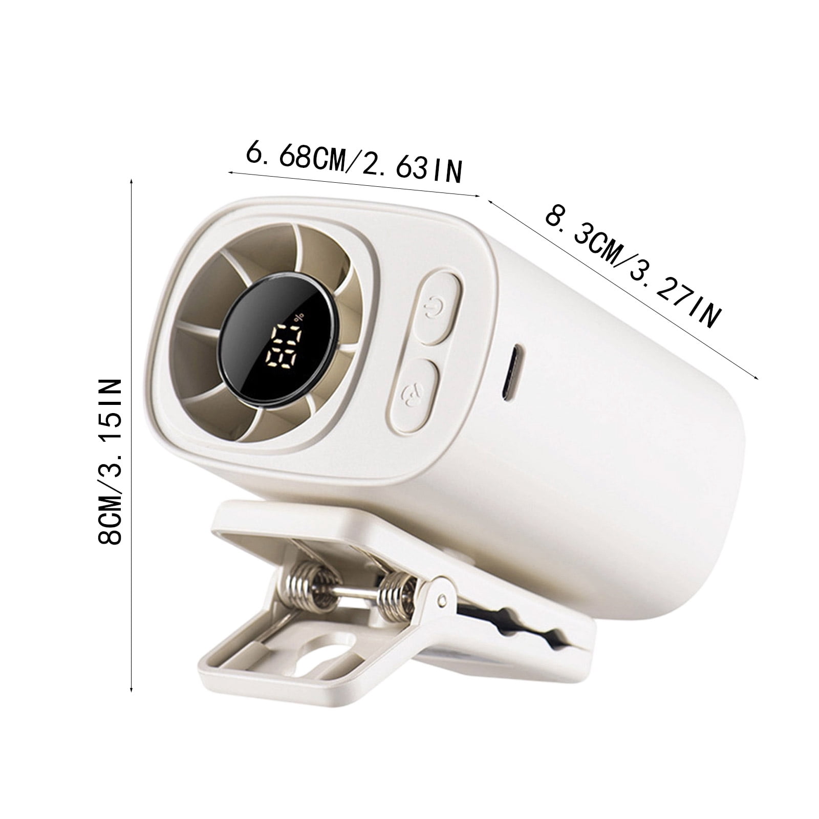 Portable Mini Car Air Conditioner Fan, USB Rechargeable Cooling Fan with LED Display for Auto Vehicle Use