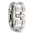 thumbnail image 5 of Stainless Steel Fleur de lis 10mm Brushed & Polished Band, 5 of 7