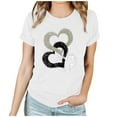 thumbnail image 1 of BLVB T-Shirts de la Saint-Valentin pour Femmes Cœur Mignon T-Shirts Graphiques Décontractés Col Rond Manches Courtes Hauts Cadeaux Tee pour Elle, 1 of 7