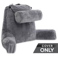 thumbnail image 3 of Husband Pillow Medium Cover Only Dark Grey, Cozy Microfiber Bed Rest Pillow Cover with Arms - Array of Colors - Generous Side and Back Pockets - Perfect Fit for Your Favorite Comfy Reading Pillow, 3 of 5