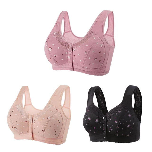 Bigersell Womens Bras 3pcs Push-Up Bra Style R-57 Breathable Lightly Lined Bras Pack R-57-pinky
