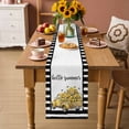 thumbnail image 2 of Summer Lemons Table Runner 70 Inches, Modern Country Truck Bees Black Striped Bed Runner Dresser Scarves Tabletop for Indoor Outdoor Parties/Ceremony/Banquet, 13" x 70", 2 of 9