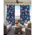 thumbnail image 6 of 4th of July Blackout Curtains for Bedroom Living Room Darkening Curtains 63 Inches Long Navy Blue Red Stars Independence Day Abstract Window Curtain 2 Panels Set Window Treatment Drapes 42"x63", 6 of 9