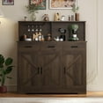 thumbnail image 7 of Farmhouse Sideboard Buffet Cabinet with Microwave Stand, Barn Doors Buffet Storage Cabinet with Drawers and Shelves, Wood Coffee Bar Pantry for Kitchen, Dining Room, Living Room, 7 of 7