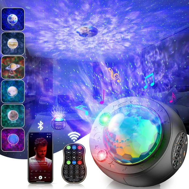 Mistaha Projecteur d'Étoiles, Projecteur de Galaxie à DEL, Projecteur de Veilleuse de Vagues Océaniques avec Télécommande,