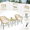 thumbnail image 3 of Resenkos 3 Pieces Rattan Furniture Set, Small Patio Conversation Furniture Set with Cushioned Chair Table-White, 3 of 9