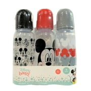 BABY BOTTLE SET 3 - BOYS - DISNEY MICKEY MOUSE - BLACK RED GREY - 9 oz BPA FREE