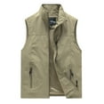 thumbnail image 2 of Men's Lightweight Outdoor Vest, Casual Stand Collar Sleeveless Jacket for Spring Summer Fall, Breathable Hiking Travel Workwear with Multiple Pockets, 2 of 4