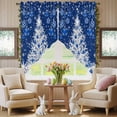 thumbnail image 5 of Swag Curtains Valances for Windows, Navy Blue Christmas Tree Short Kitchen Window Curtains Over Sink, Winter Xmas Snowflake Balls Cafe Curtains Panel Set Of 2,Rod Pocket, 45 Inches Length, 5 of 9