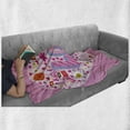 thumbnail image 6 of Love Soft Flannel Fleece Throw Blanket, I Love You Sugar Giant Heart with Big Letters Spelling Love Smiles Flowers, Cozy Plush for Indoor and Outdoor Use, 50" x 70", Pink Multicolor, by Ambesonne, 6 of 6