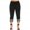 Black, variant on LYXSSBYX Womens Plus Size Capris Clearance Fashion Women Casual Elastic Waist Plus Size High Waisted Applique Leggings Pant