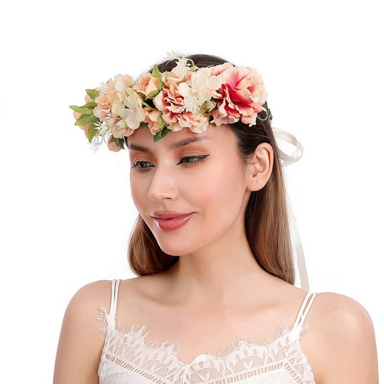 Handmade Adjustable Flower Wreath Headband Halo Floral Crown