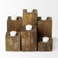 thumbnail image 2 of Mercana Cassius Light Brown Nine Wood Block Table C&le Holder, 2 of 6