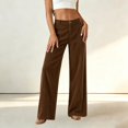 thumbnail image 7 of ClodeEU Women's High Waist Wide Leg Corduroy Pants, Solid Color Loose Trousers with Patch Pockets ,Women's S-XXL, 7 of 7