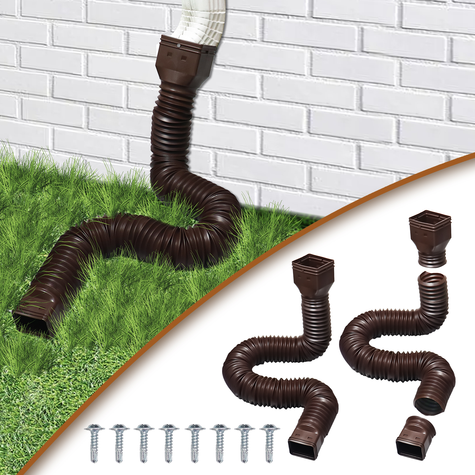 RUNOLIG Downspout Drain Extender,Flexible Rain Gutter Extension
