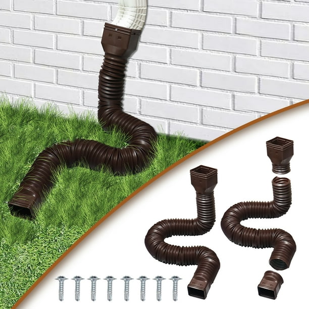 RUNOLIG Downspout Drain Extender,Flexible Rain Gutter Extension
