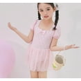 thumbnail image 4 of SGMVNU Girls 1 Piece Tutu Swimsuit with Skirt Summer Floral Ruffle Flowy Skirted Bathing Suits Kids Beach Swimwear for Age 2-4 Years Kids, a-Pink, 4 of 8