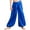 Blue, variant on TiaoBug Girls Wide-Leg Bloomer Palazzo Pants Dancewear Belly Dance Bottoms Tribal Arabic Trousers Blue 8