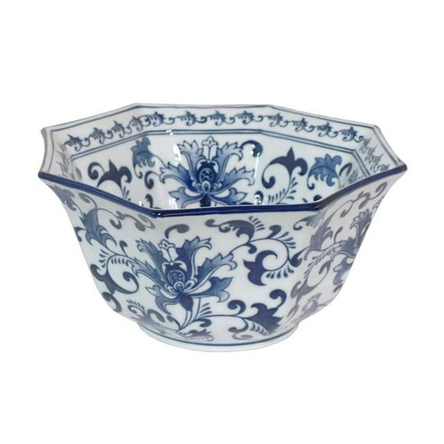 Plutus Brands PBTH94202 Porcelain Bowl, Blue & White