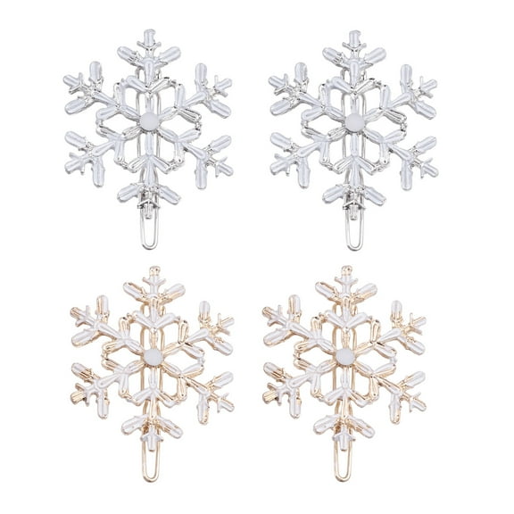 ELAYARD 4Pcs Hair Barrettes Snowflake Decorative Hair Accessories for Masquerades Women