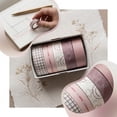 thumbnail image 5 of 5 Roll Washi Tape Set for Planner and Journal, Decorative Paper Craft Tape with Repeat Pattern, Tear by Hand for Scrapbook, Gift Wrap and DIY Card, 5 of 7