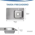 thumbnail image 4 of TARJA FREGADERO DE SOBREPONER CON ESCURRIDERO Y CONTRACANASTA MARCA GRAVITA, 4 of 5