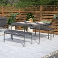 thumbnail image 2 of Novogratz Poolside Gossip, Ola All-Steel Table and Bench Set, Charcoal, 2 of 6