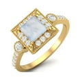 thumbnail image 2 of 1.27 Cts Moonstone Square Shape Solitaire 925 Sterling Silver Gold Vermeil Women Valentines Day Gifts Ring, 2 of 3