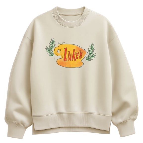 Gilmore Girls - Luke's Coffee Cup Oversized Fleece Crew Sweatshirt