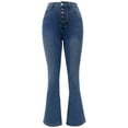 thumbnail image 2 of HXWCHs Stretch Women's Jeans Soft Fabric & Flexible High Waist Bootcut Denim Pants Flared Trousers Comfortable Stretch Everyday Casual Wear for Women Blue M, 2 of 5