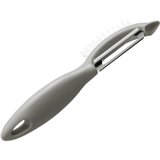 Rachael Ray 3-in-1 Vegetable Peeler & Brush – Silicone Handle, Stainless Steel Blade, Potato Eye Remover, Dishwasher Safe