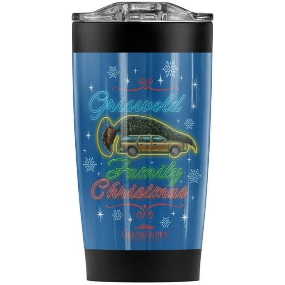 Christmas Vacation/Neon Griswald Stainless Steel Tumbler 20 oz Coffee Travel Mug/Cup, Vacuum Insulated & Double Wall with Leakproof Sliding Lid | Great for Hot Drinks and Cold Beverages