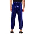 thumbnail image 3 of INSPIRE CHIC Sequins Drawstring Pants for Men's Elastic Waist Nightwear Club Shiny Jogger 38 Blue, 3 of 5