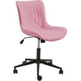 thumbnail image 2 of EROMMY Armless Office Chair, Small Armless Desk Chair with Wheels, Adjustable and Swivel, Pink, 2 of 7