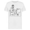 thumbnail image 1 of Hipster Journalist Man  T-Shirt Men -Image by Shutterstock, Male Small, 1 of 2