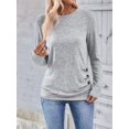 thumbnail image 5 of Womens Long Sleeve Shirts Tops Button Casual Blouses Pullover Tunic Winter Fashion Clothes Light Gray M, 5 of 9