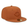 thumbnail image 3 of Men's New Era Brown Cincinnati Reds Spring Color 59FIFTY Fitted Hat, 3 of 5